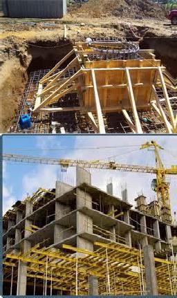 vistas fotográficas de construcción de edificaciones, edificios y zapatas