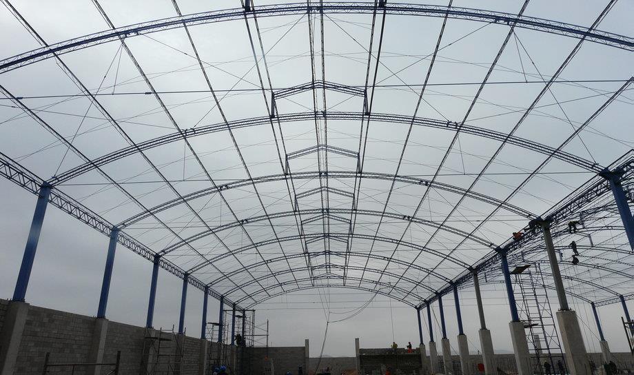 vista de la estructura metálica para coberturas o techos