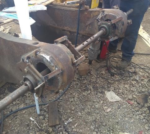 proceso de barrenado y rectificación de alojamientos para boom de scooptram